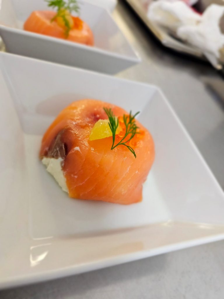 boucher au saumon et au fromage de chèvre