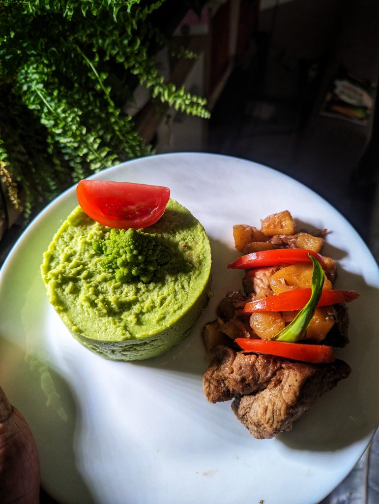 purée de choux chinois et blanc de poulet