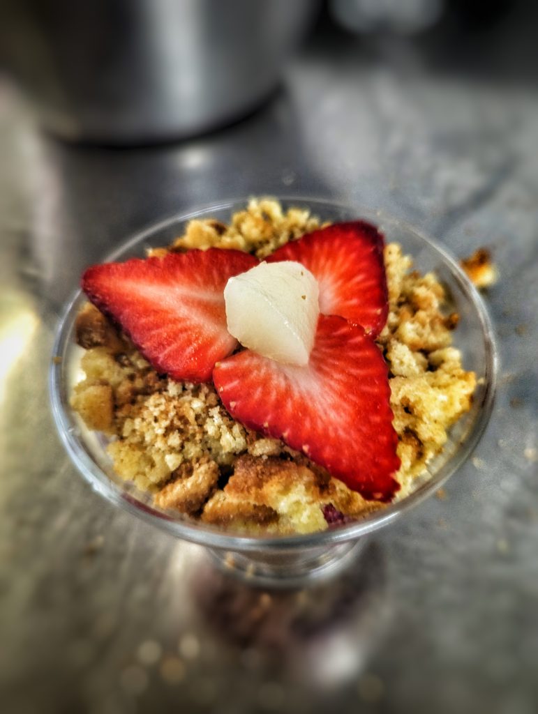 crumble de fraise en verrine